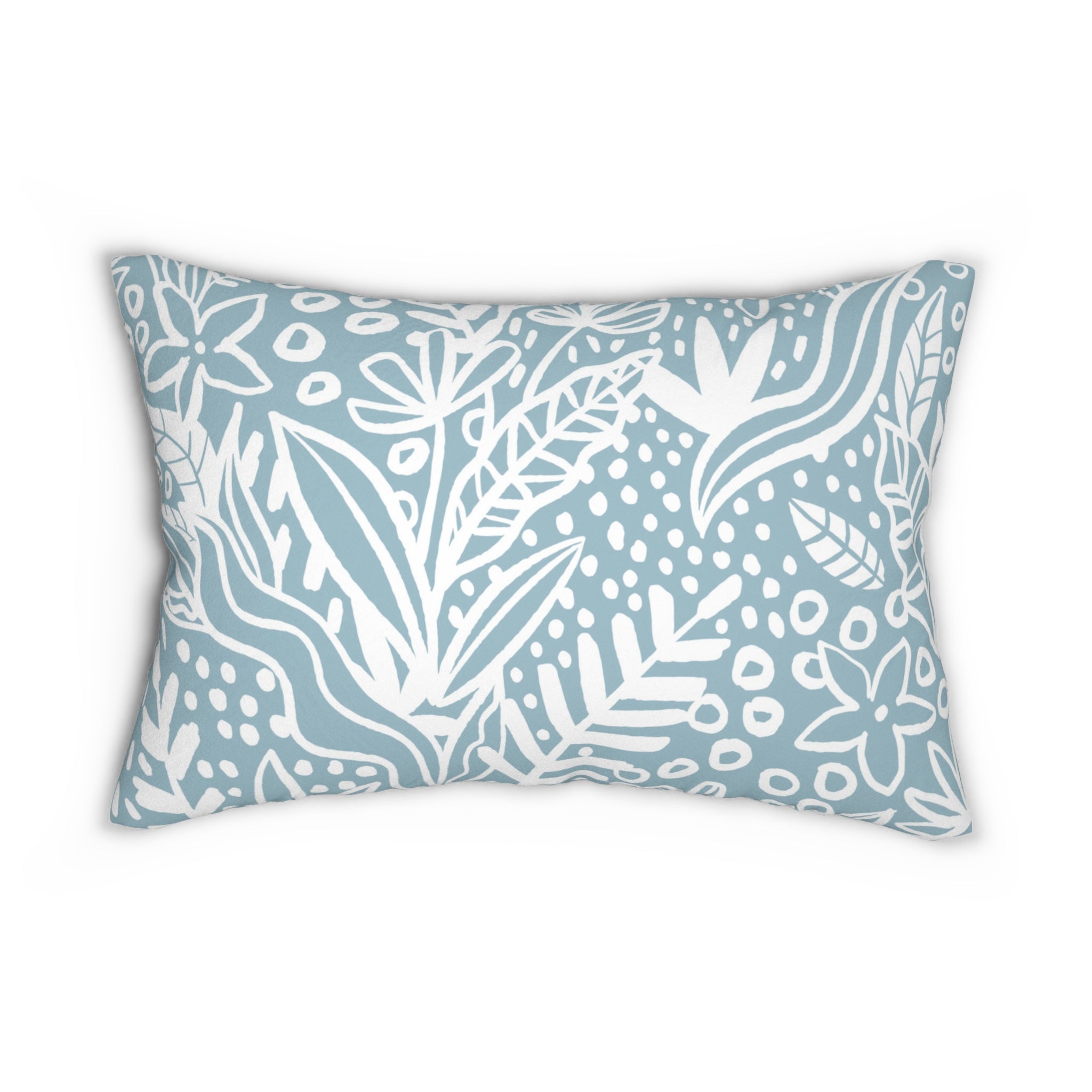 Lounge Pillow, Throw Pillow with Fillers/Insert (Single Piece) : Grey Azure & White