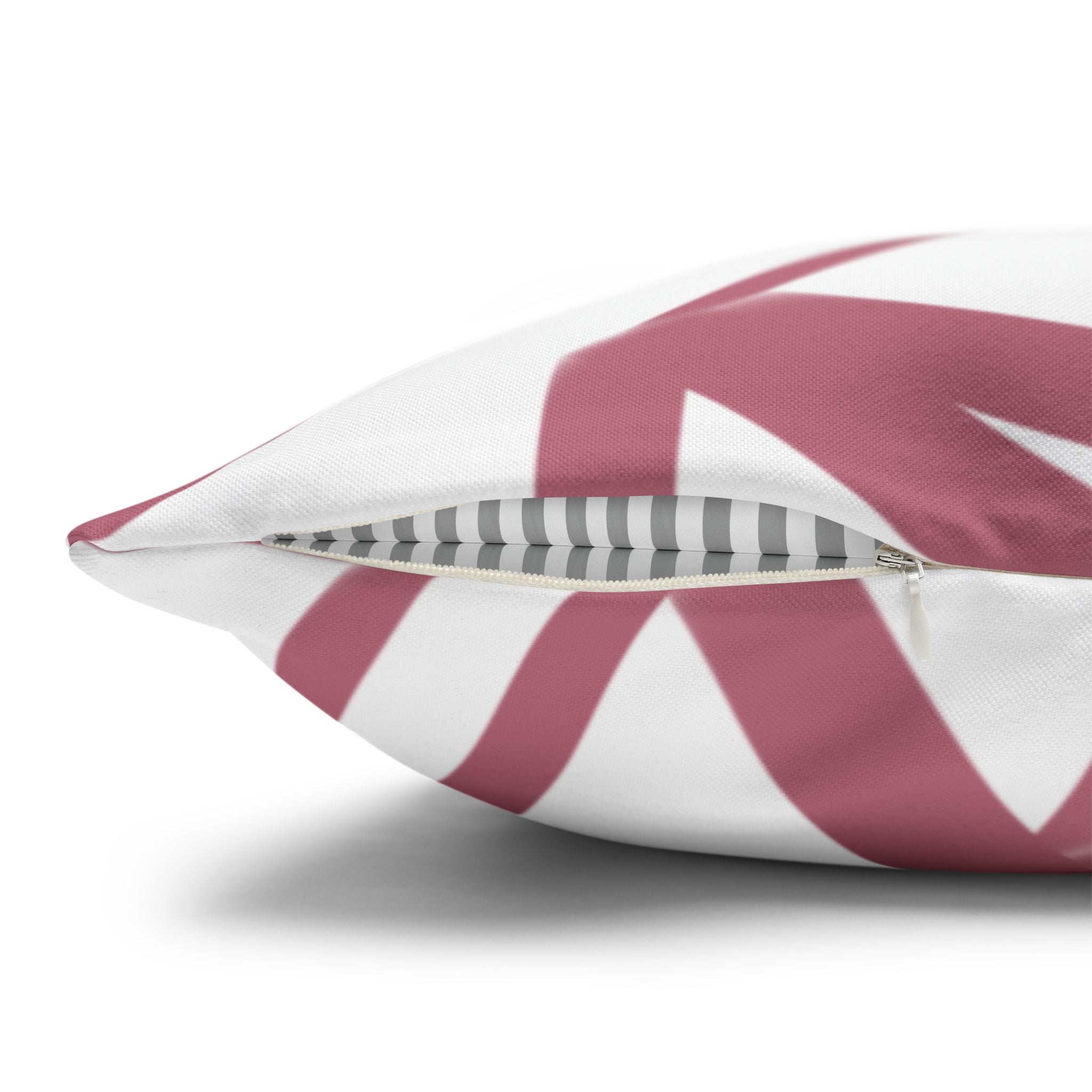 Two Way Cushion Cover, Throw pillow Case for Couch (Single Piece) : Crimson & White