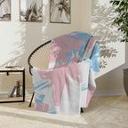 Microfiber Blanket | Soft Throw for Home Decor - Blue & Pink - SnugLiving