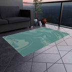 Aqua Marble Swirl Rugs for Living Room & Patio | Artistic Abstract Modern Rug - SnugLiving