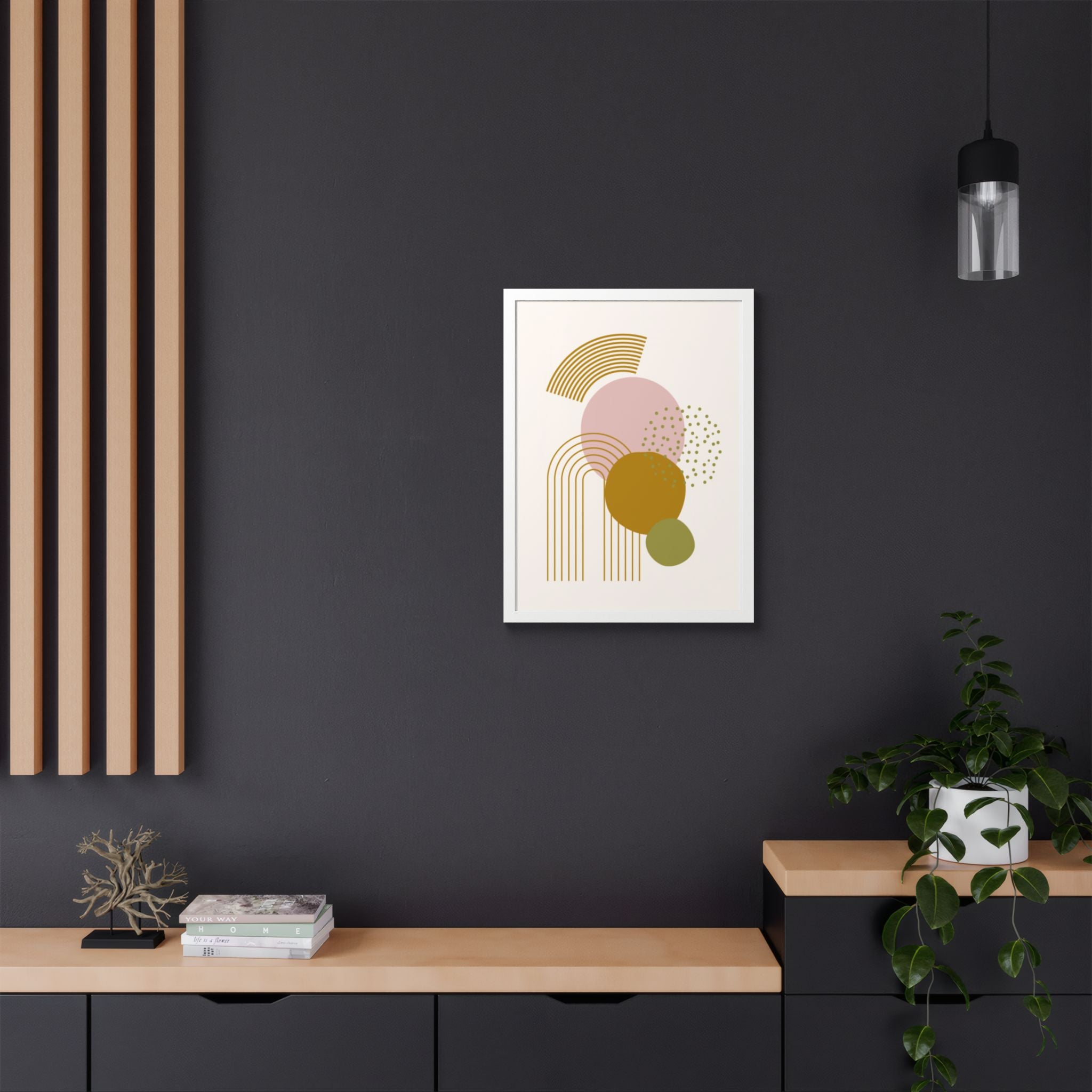 Multi-Color Framed Poster | Abstract Wall Art, Boho Home Decor| Pattern 1