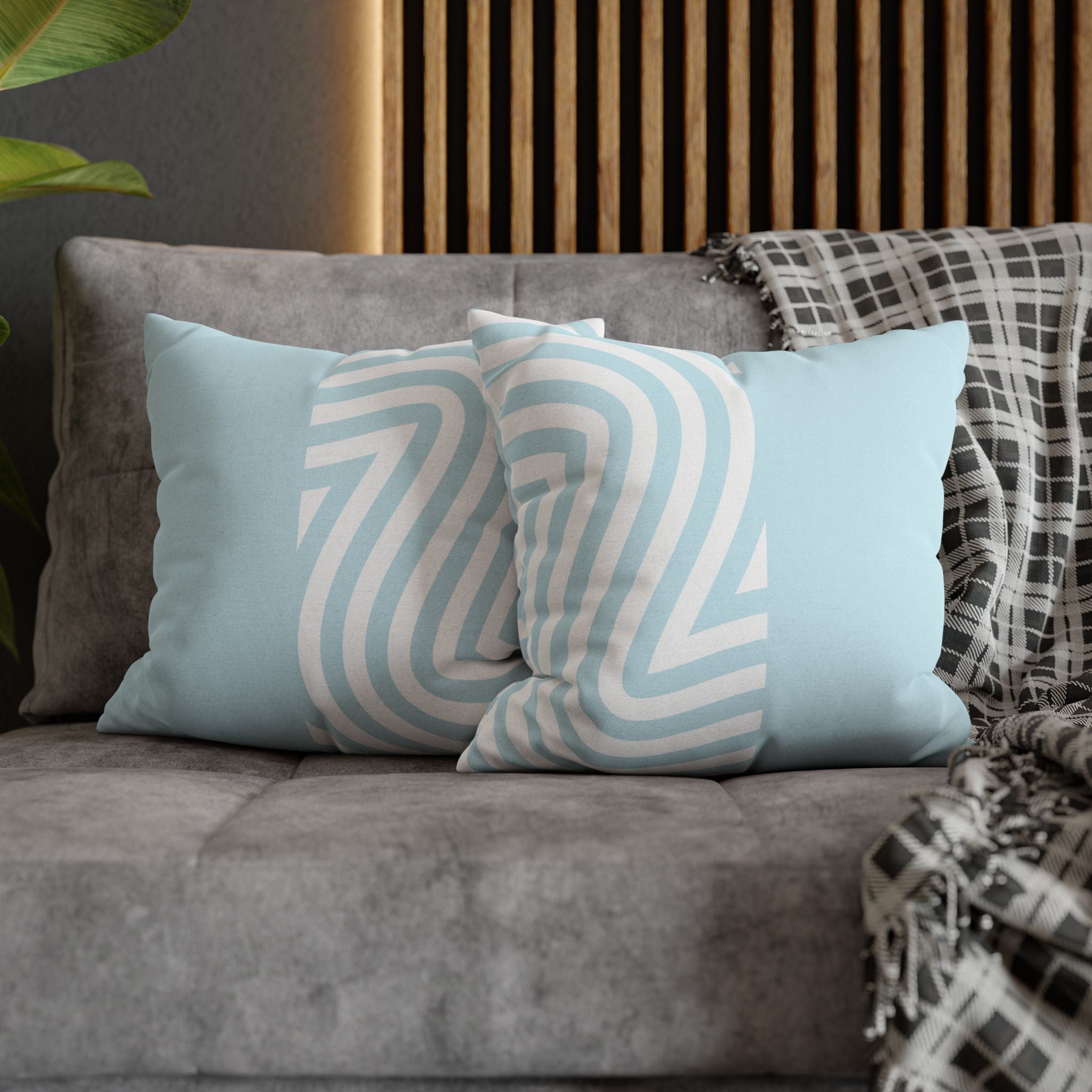Two Way Cushion Cover, Throw pillow Case for Couch (Single Piece) : Light Azure