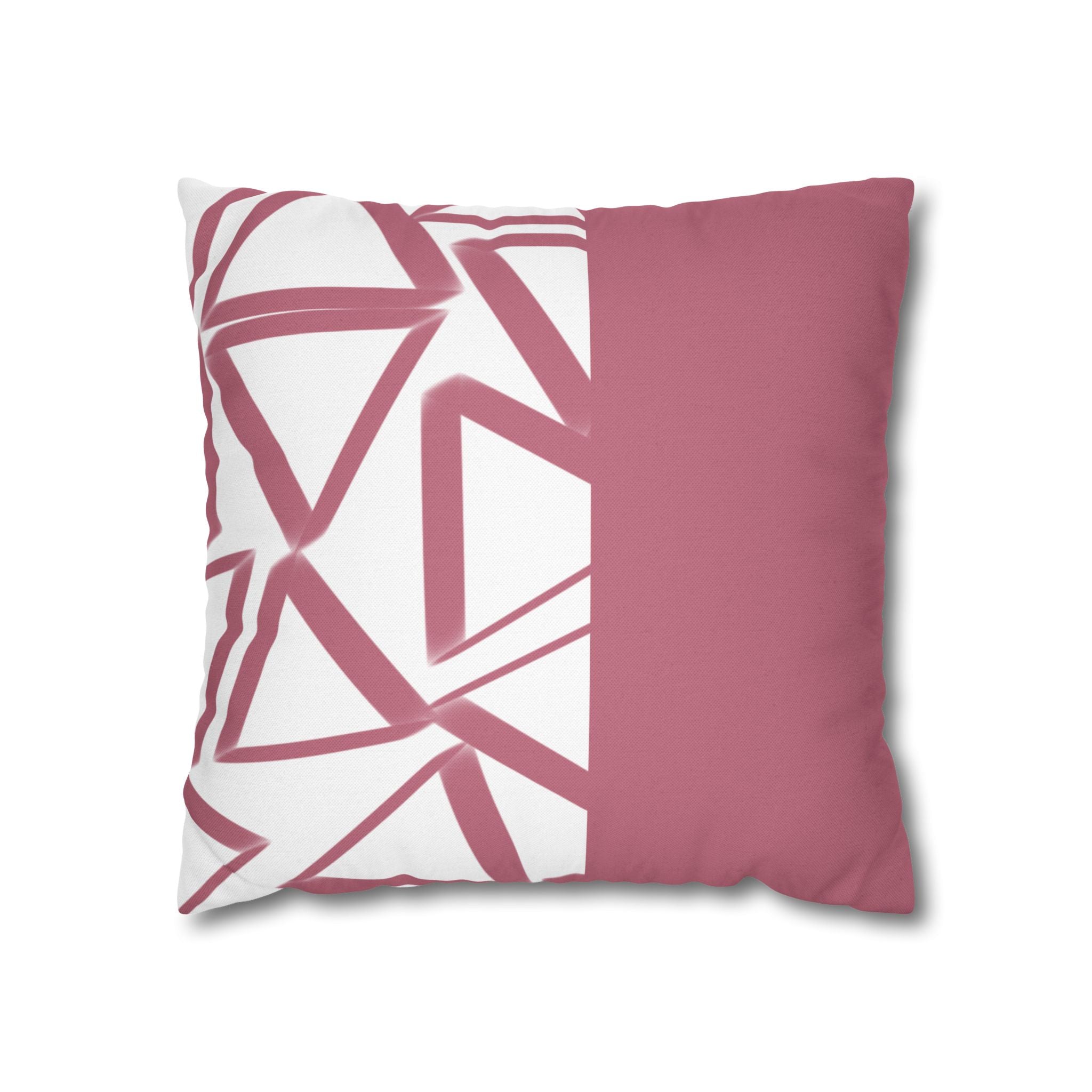 Two Way Cushion Cover, Throw pillow Case for Couch (Single Piece) : Crimson & White