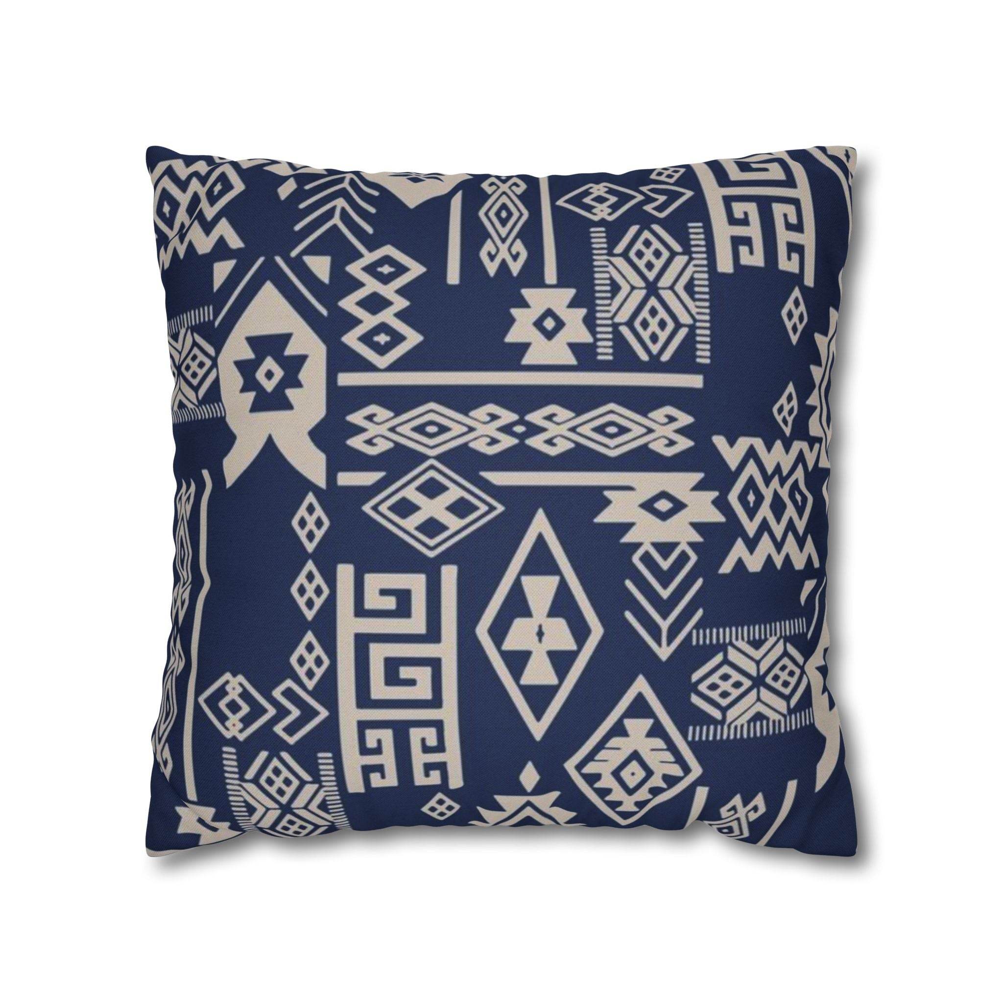 Cushion Cover, Throw pillow Case for Couch ( Single Piece) : Patterned Deep Blue - SnugLiving