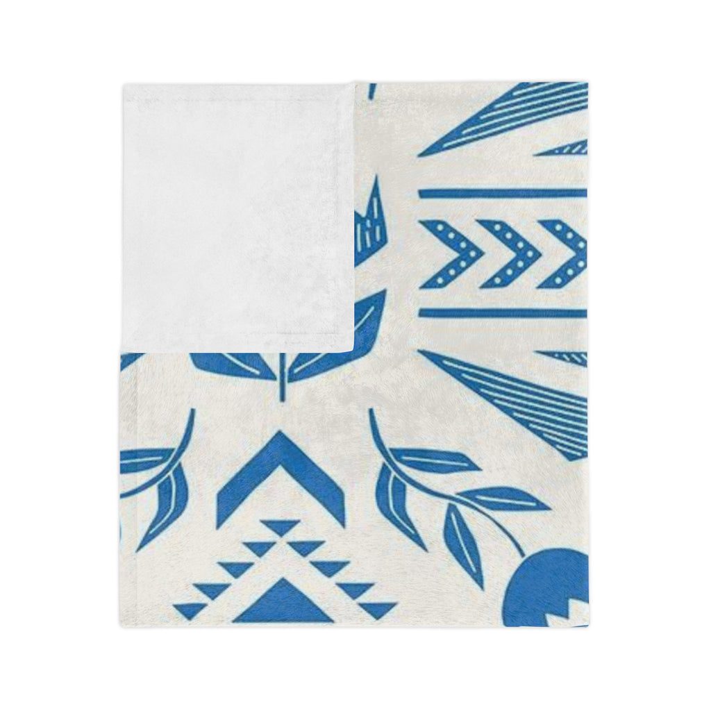 Microfiber Blanket | Soft Throw for Home Decor - Blue and White Floral