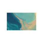 Abstract Ocean Swirl Rugs for Living Room & Patio | Artistic Blue & Sand Modern Area Rug - SnugLiving