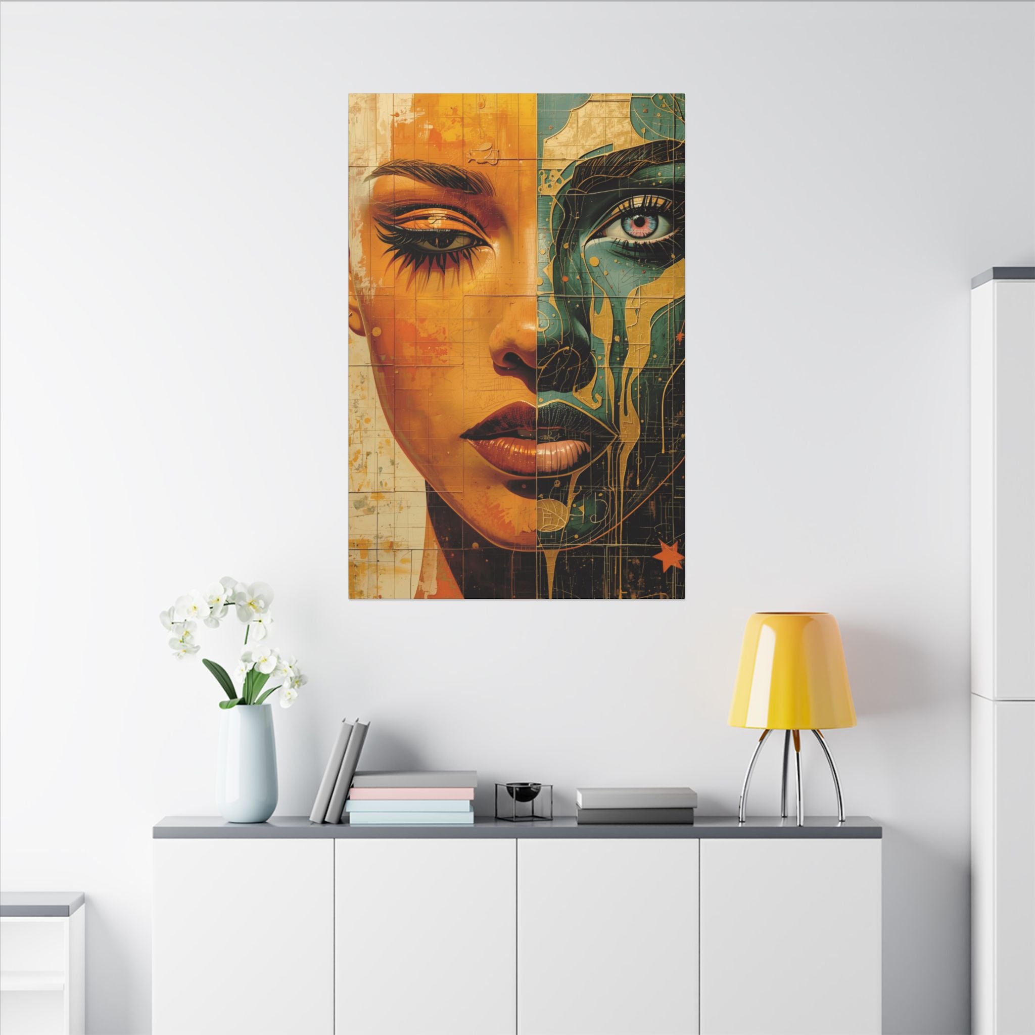 Premium Eco-Friendly Canvas Wall Art for Home Decor | Dual Face Abstract Portrait