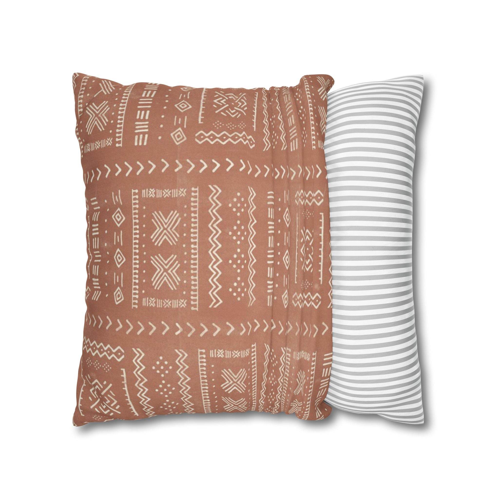 Cushion Cover, Throw pillow Case for Couch ( Single Piece) : Pastel Grey Orange - SnugLiving