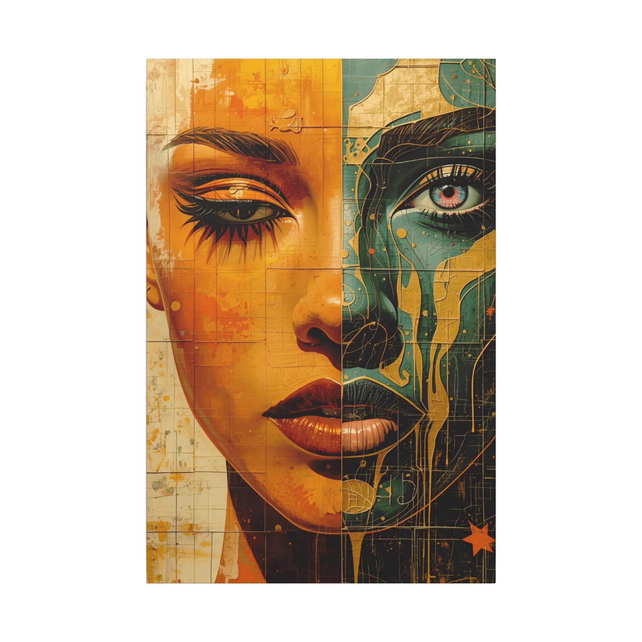 Premium Eco-Friendly Canvas Wall Art for Home Decor | Dual Face Abstract Portrait