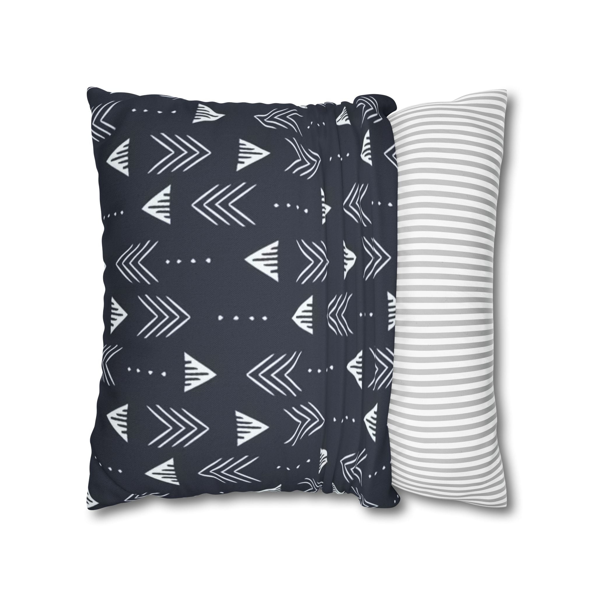 Cushion Cover, Throw pillow Case for Couch ( Single Piece) : Navy Mudcloth Arrow - SnugLiving