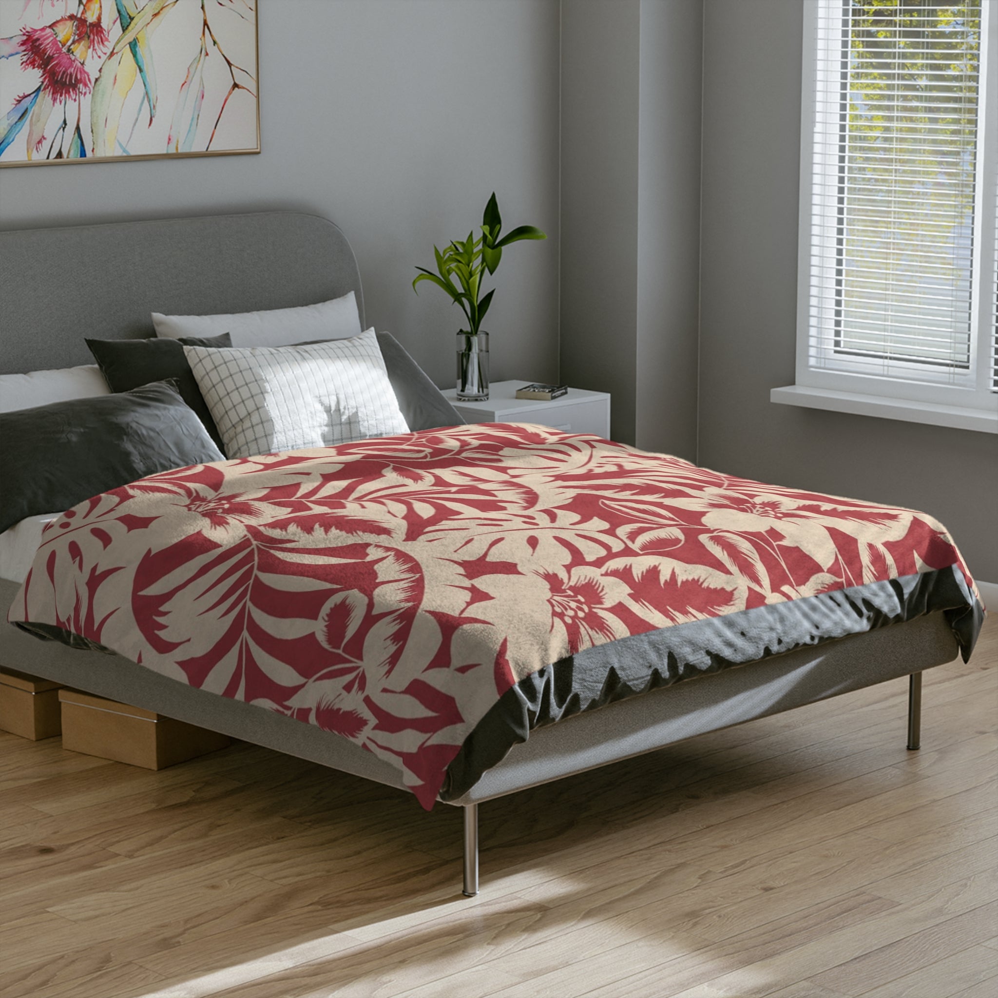 Microfiber Blanket | Soft Throw for Home Decor - Vermillion Red
