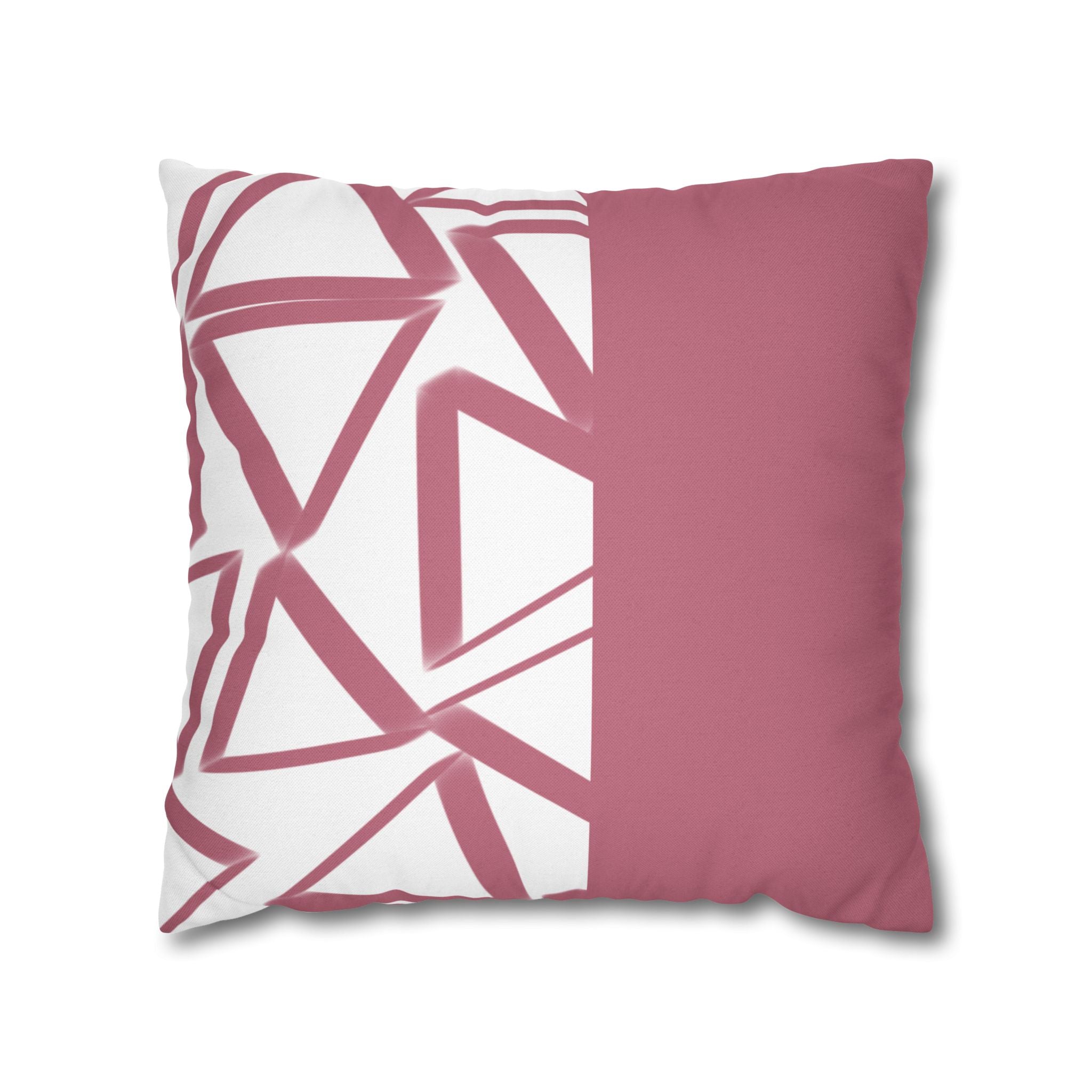 Two Way Cushion Cover, Throw pillow Case for Couch (Single Piece) : Crimson & White