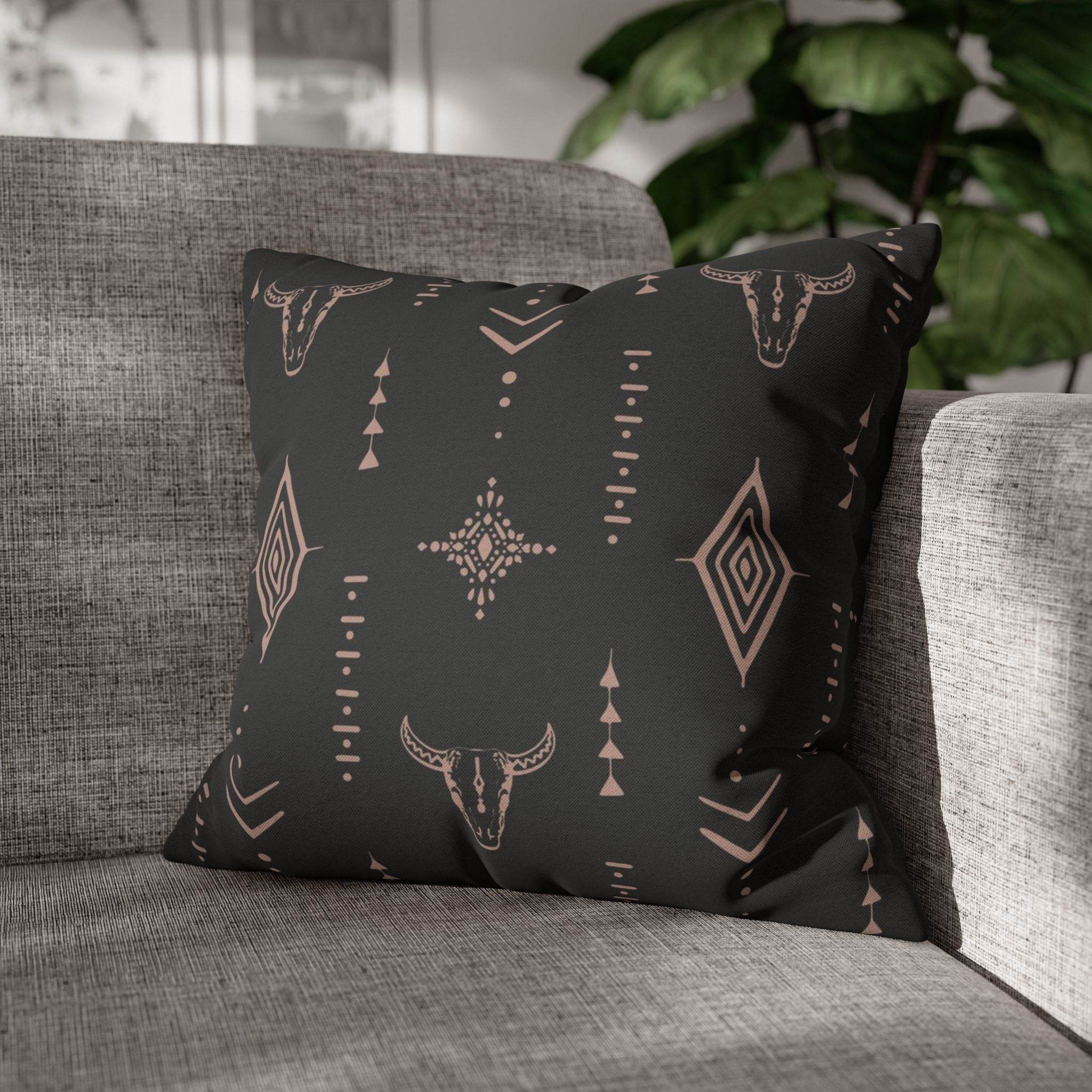 Cushion Cover, Throw pillow Case for Couch ( Single Piece) : Charcoal Black - SnugLiving