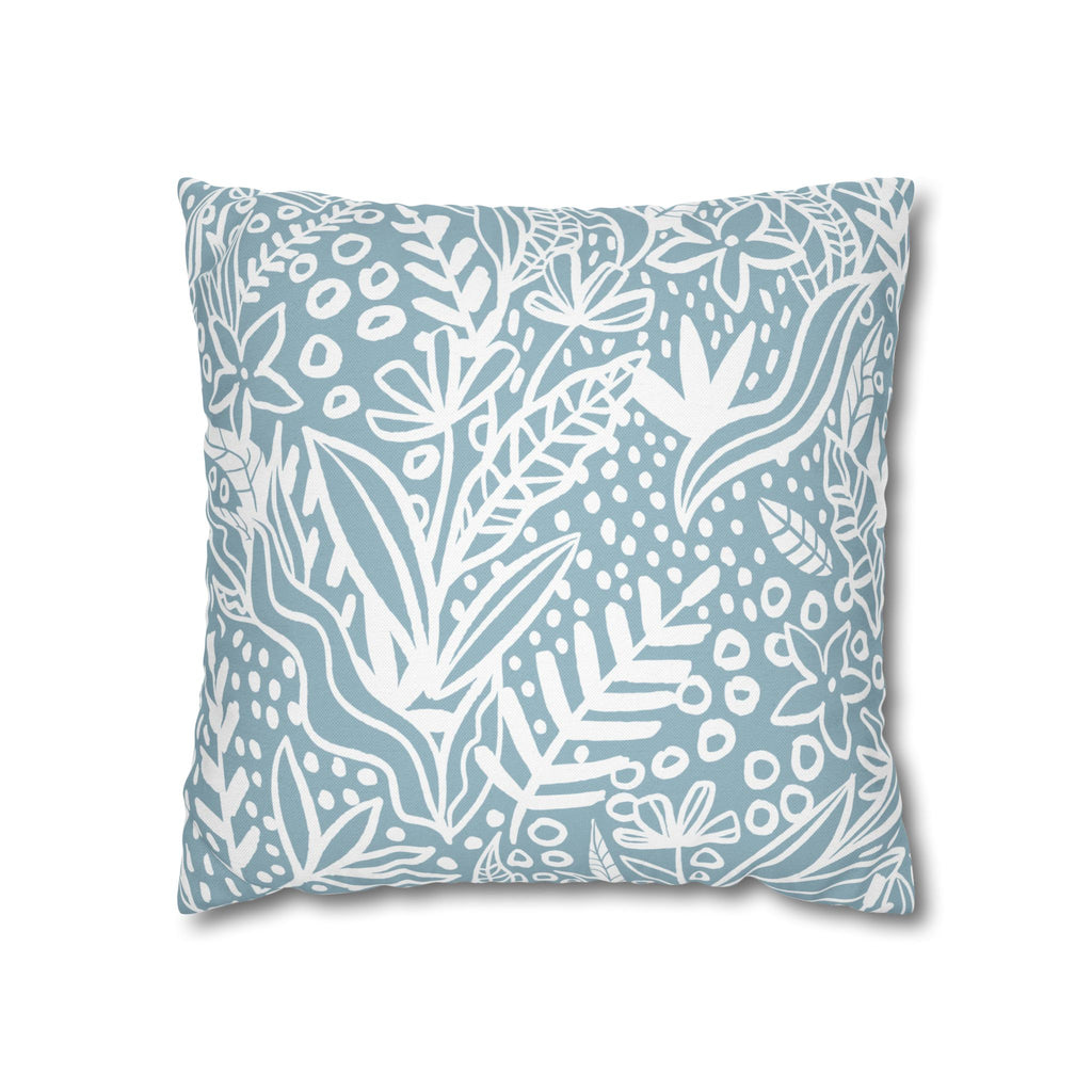 Two Way Cushion Cover, Throw pillow Case for Couch (Single Piece) : Floral Blue
