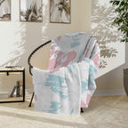 Microfiber Blanket | Soft Throw for Home Decor - Blue,White & Pink - SnugLiving