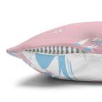 Two Way Cushion Cover, Throw pillow Case for Couch (Single Piece): Blue Pink Abstract - SnugLiving