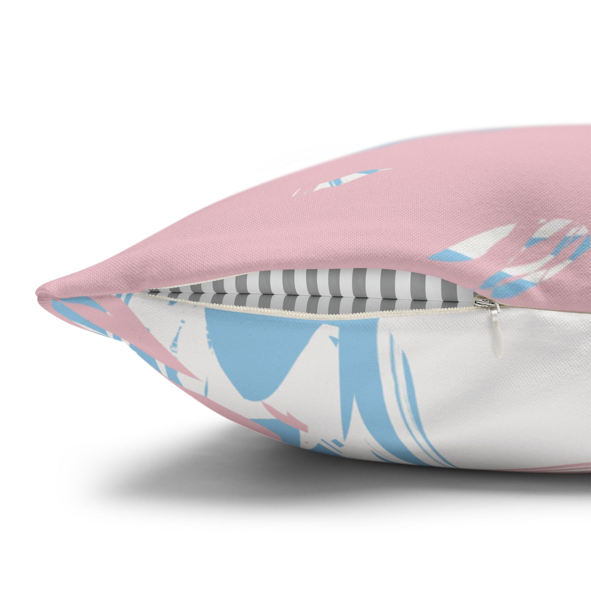Two Way Cushion Cover, Throw pillow Case for Couch (Single Piece): Blue Pink Abstract