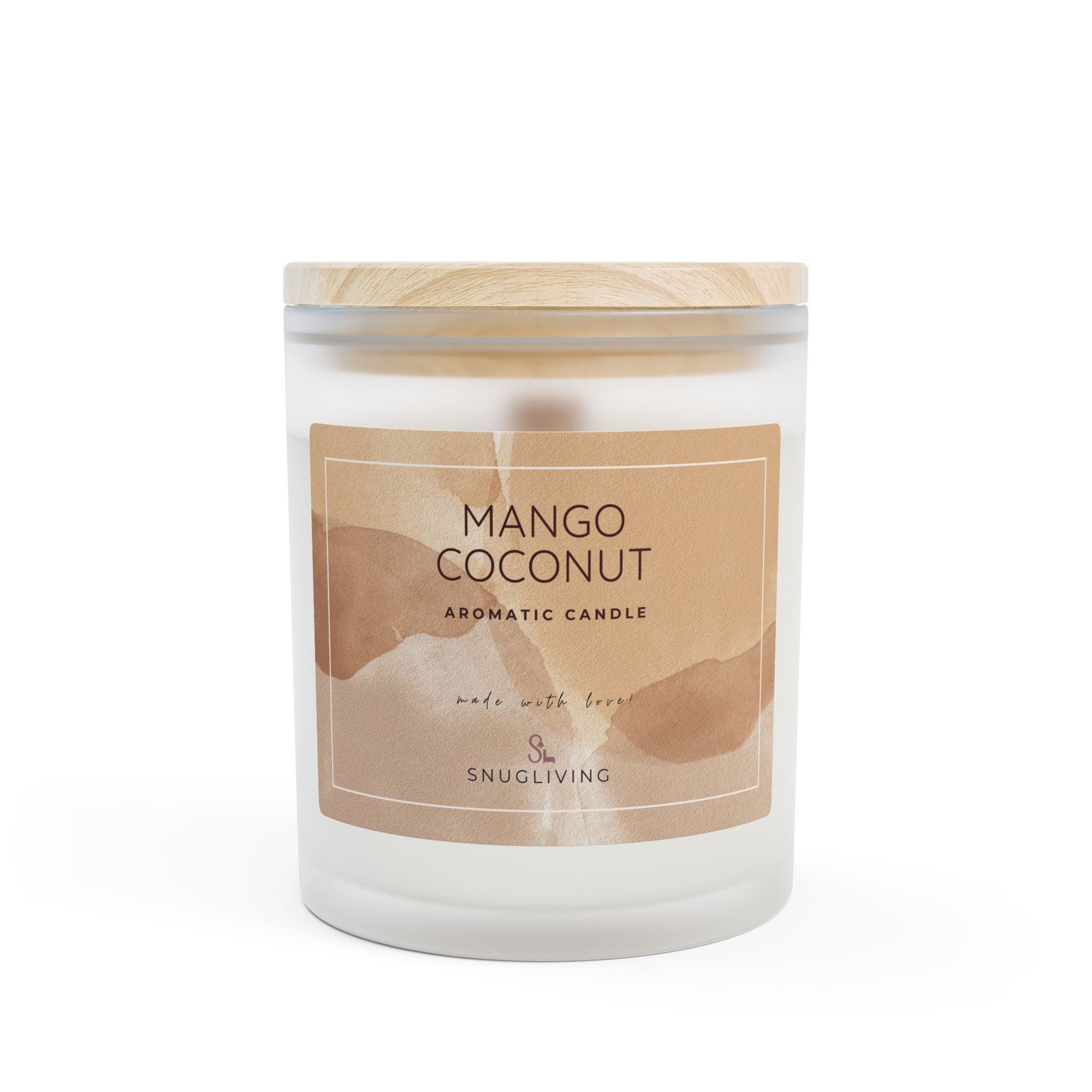 SnugLiving Aromatic/Scented Glass Candle, 11oz : Mango Coconut