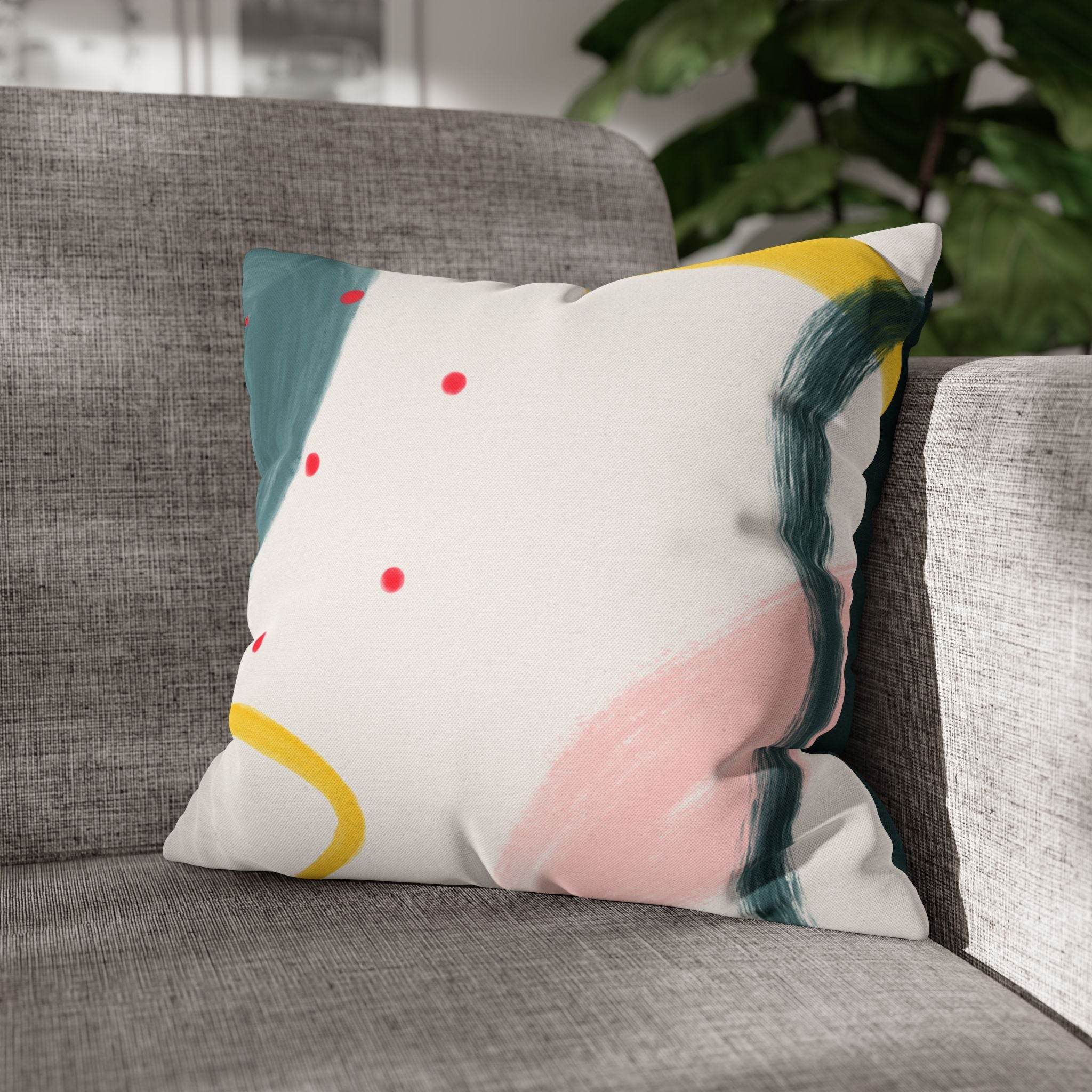 Cushion Cover, Throw pillow Case for Couch (Single Piece) : Green & White - SnugLiving