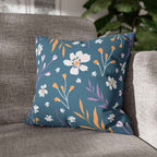 Cushion Cover, Throw pillow Case for Couch (Single Piece) : Grey Azure, Floral - SnugLiving