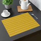 Yellow Diagonal Dash Table Mat – Geometric Modern Dining Placemat - SnugLiving