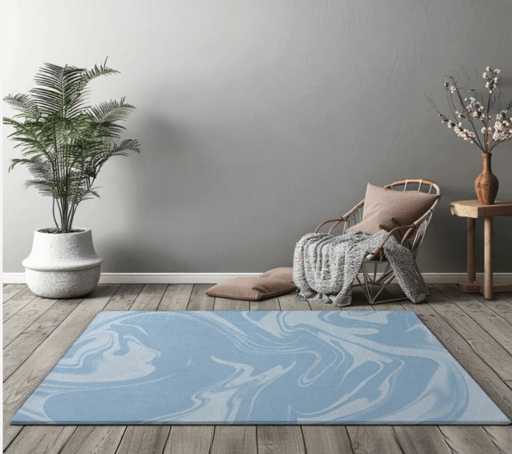 Stylish Indoor/Outdoor Rug for Living Room, Patios, Decks, and Gardens | Perfect for Home Decor - Azure Blue
