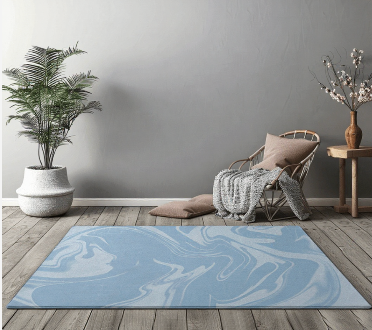 Stylish Indoor/Outdoor Rug for Living Room, Patios, Decks, and Gardens | Perfect for Home Decor - Azure Blue