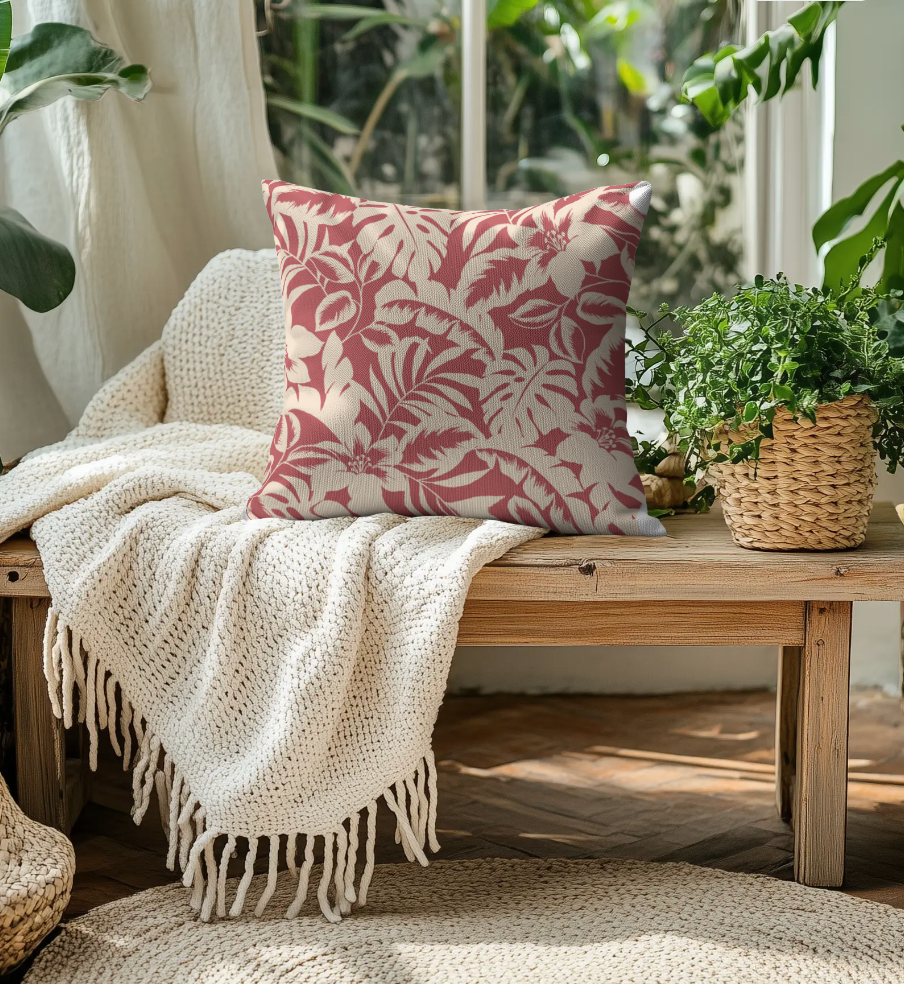 Cushion Cover, Throw pillow Case for Couch (Single Piece) : Crimson Red - SnugLiving