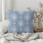 Cushion Cover, Throw pillow Case for Couch (Single Piece) : Azure & White Pattern - SnugLiving