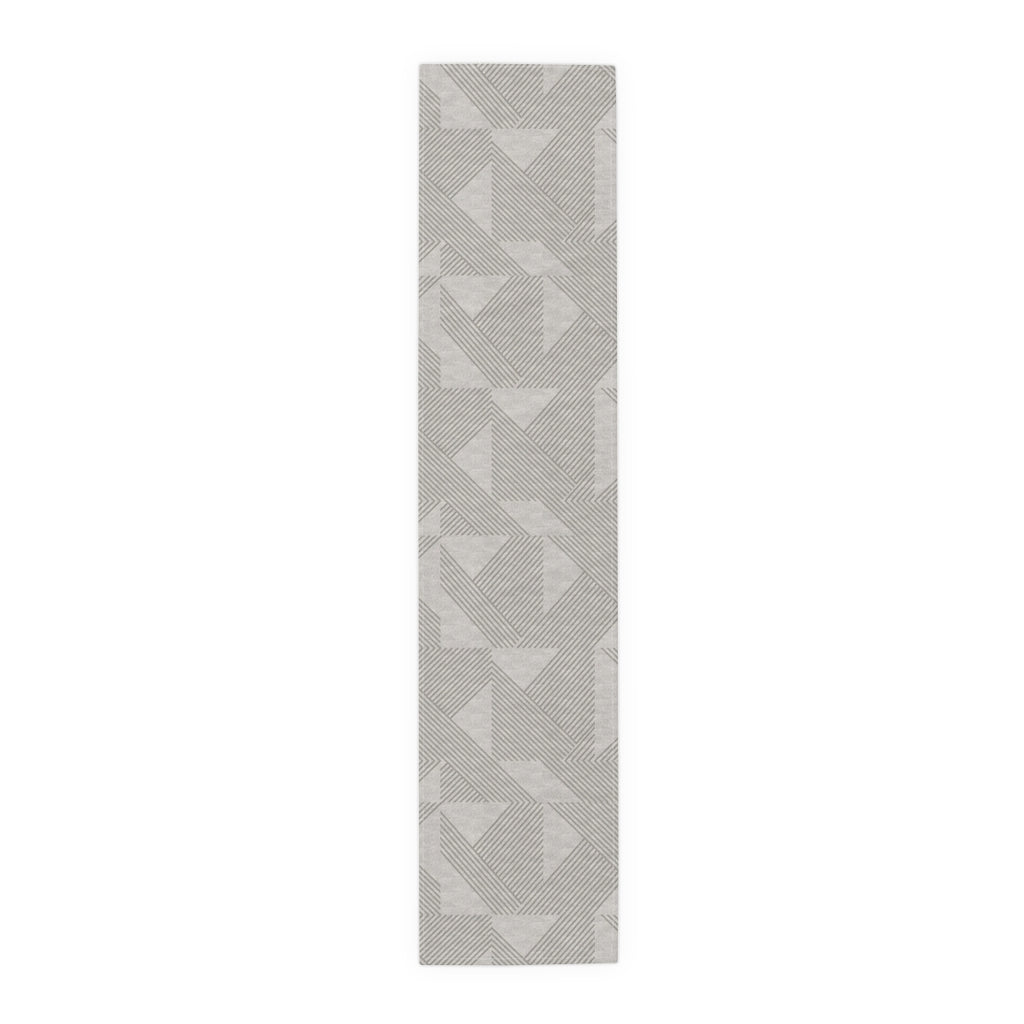 Neutral Beige Modern Stripe Table Runner – Subtle Geometric Dining Accent