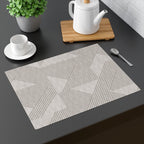 Neutral Beige Modern Stripe Table Mat – Contemporary Geometric Dining Mat